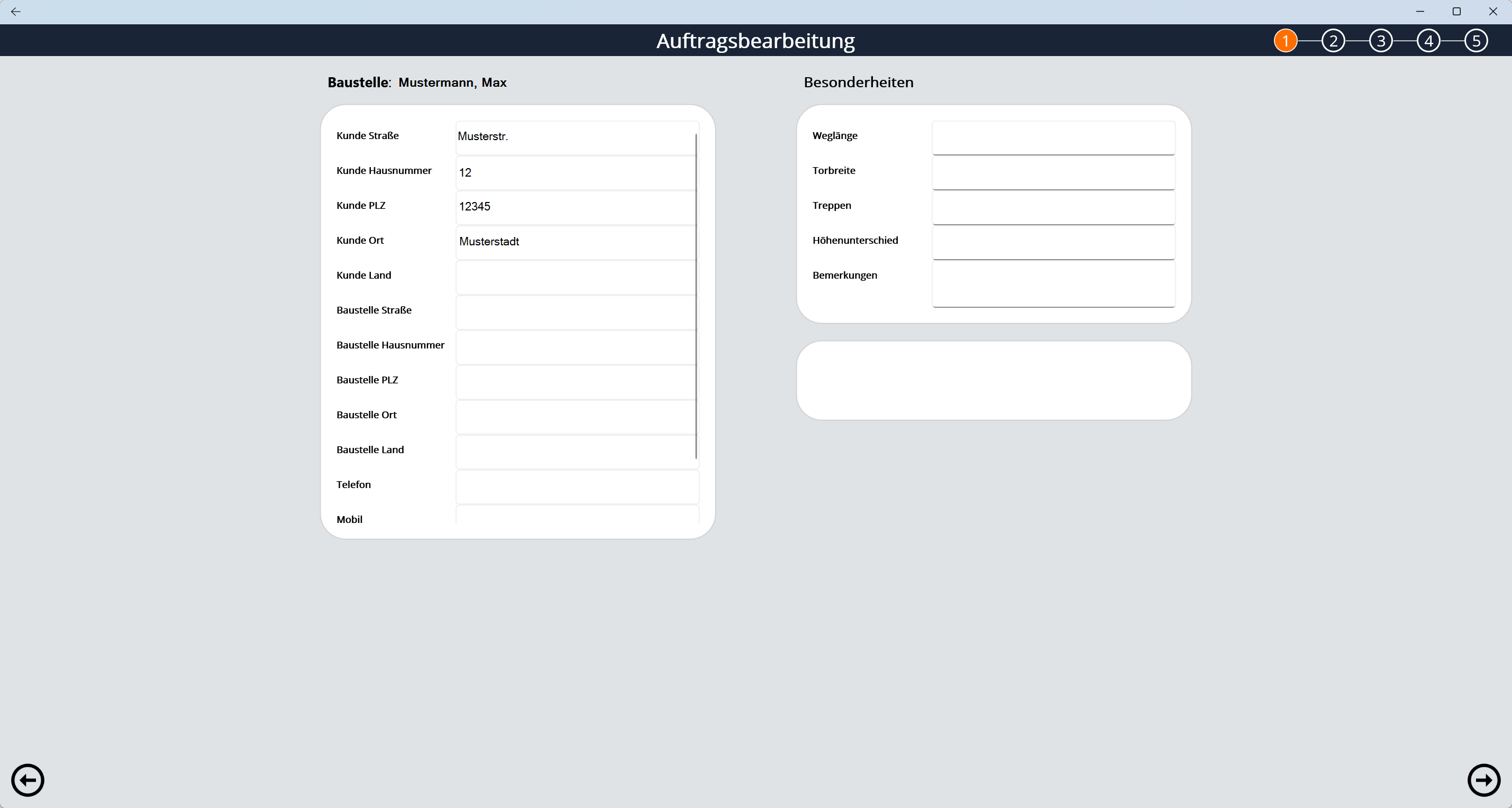 Der Screenshot des Programms Sara zeigt die Auftragsverwaltung