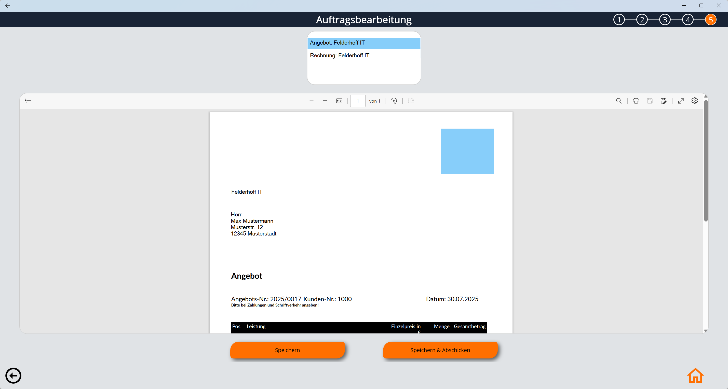Der Screenshot des Programms Sara zeigt die Auftragsverwaltung