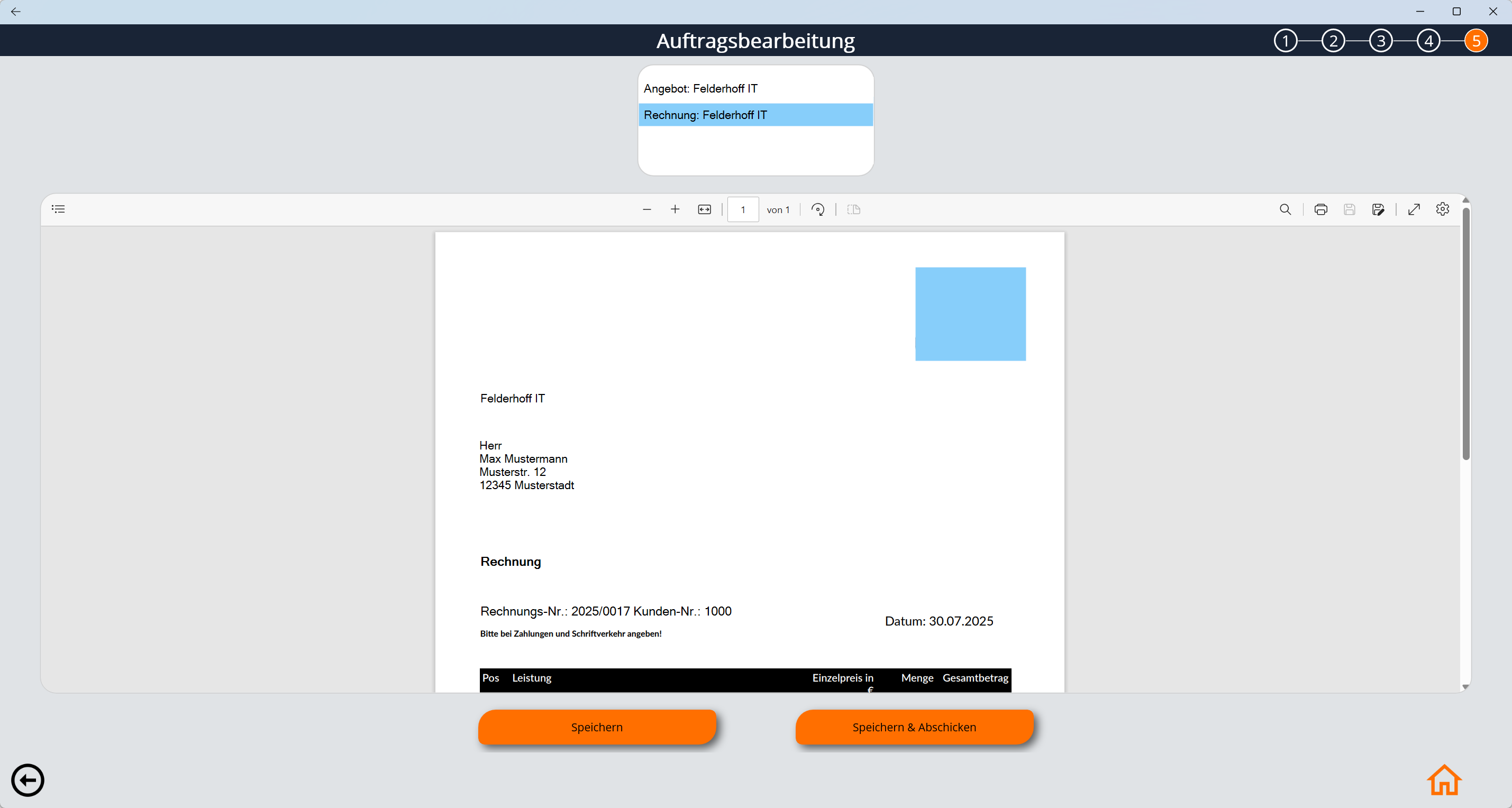 Der Screenshot des Programms Sara zeigt die Auftragsverwaltung